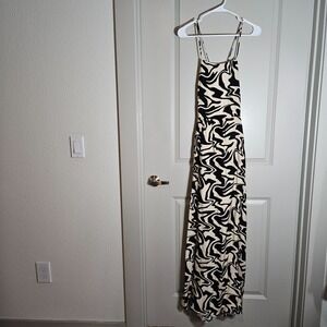 NWOT By Together Anthropologie Maxi Dress Small Abstract Print‎ Black Beige